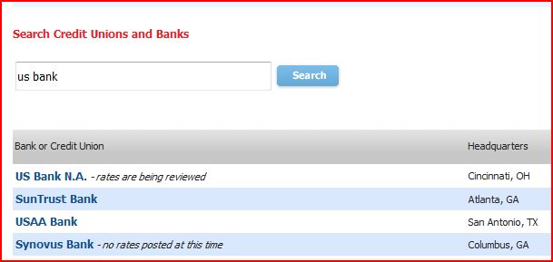 DepositAccounts.com bank rates page
